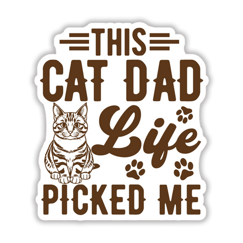Cat Dad Life Sticker
