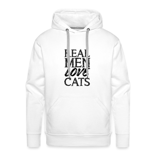 Real Men Love Cats Hoodie - white