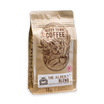 Packaged coffee labeled 'Kitty Town Coffee, The Albert Blend' featuring an illustration of a cat on the bag.