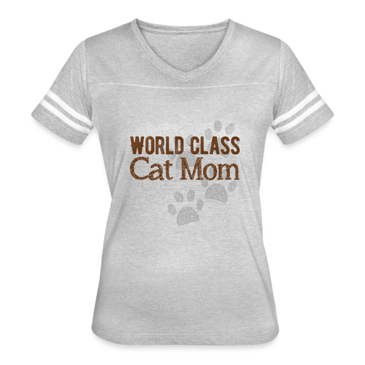 World Class Cat Mom Women's Shirt - heather gray/white