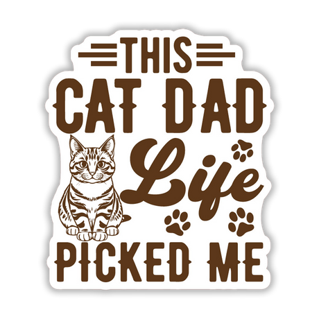 Cat Dad Life Sticker