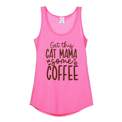 Cat Mama Tank - Neon Pink
