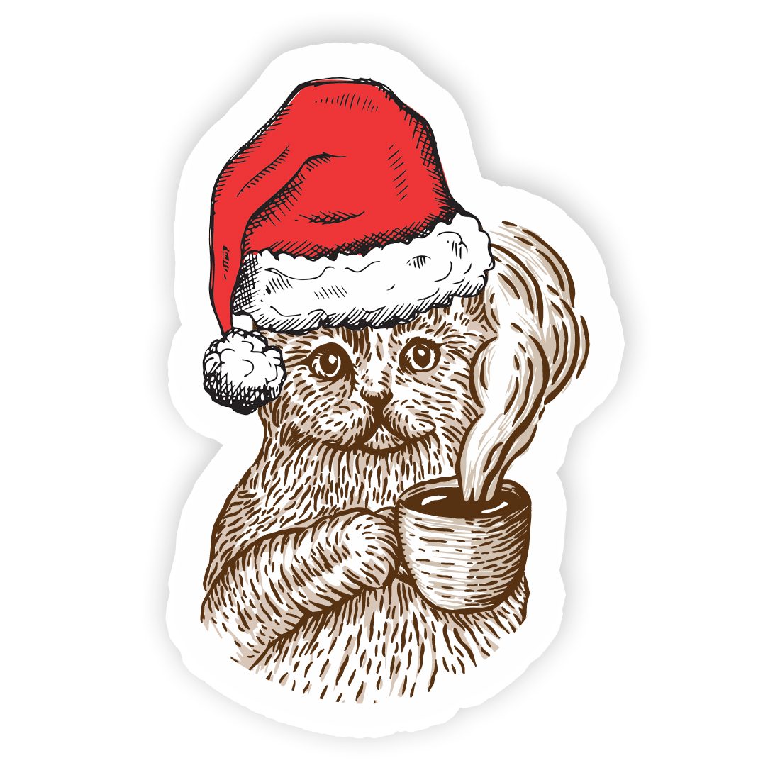 Christmas Kitty Town Sticker