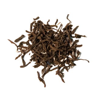 A close-up image of loose leaf Earl Grey black tea.