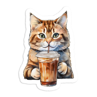 Iced Coffee Kitty Sticker