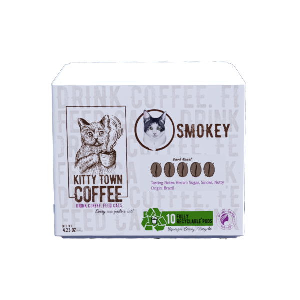 Recyclable Single Use Pods: Smokey  Kitty Town Coffee