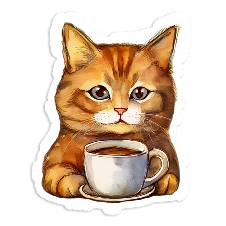 Coffee Kitten Sticker