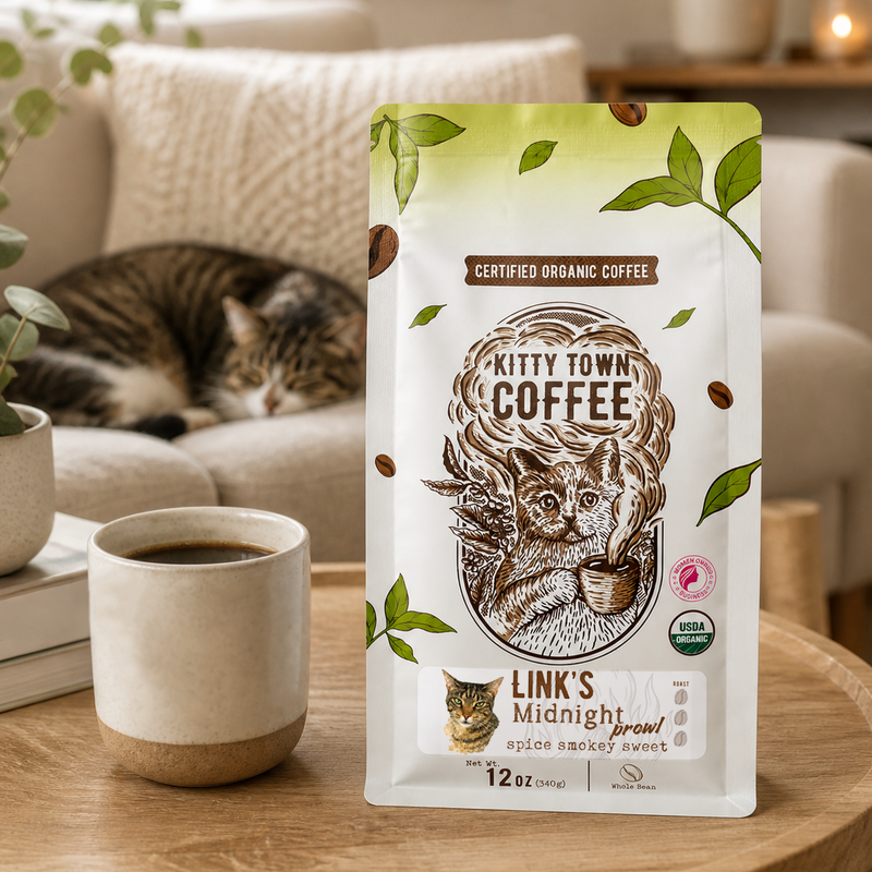 A bag of Link coffee