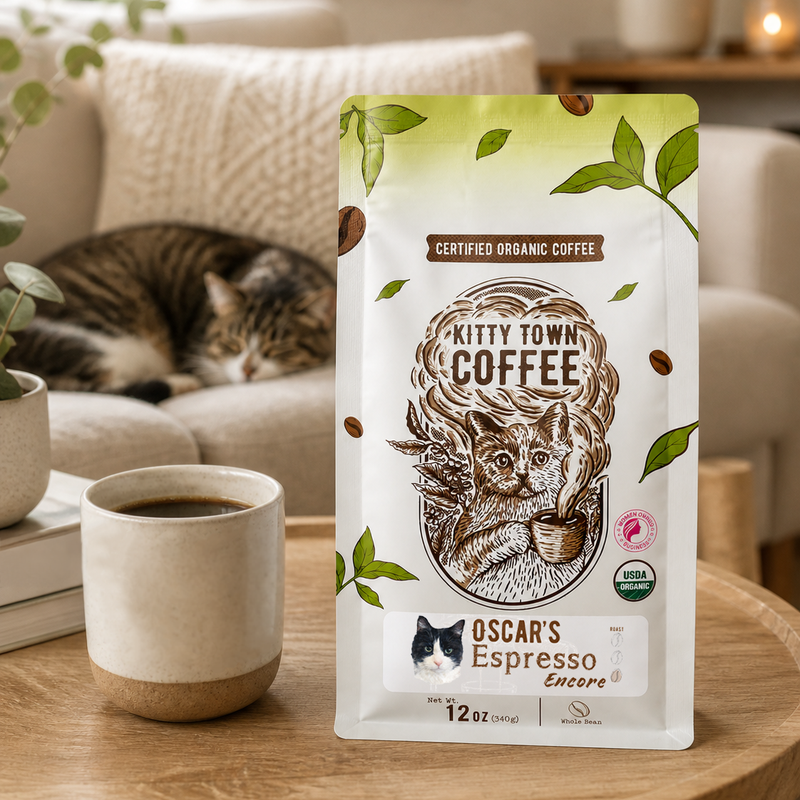 A bag of Oscar coffee