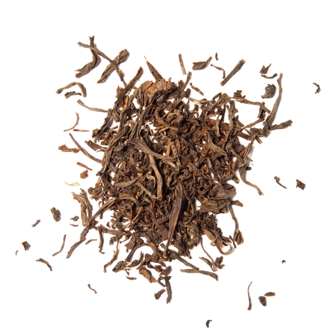 A cluster of black tea leaves.