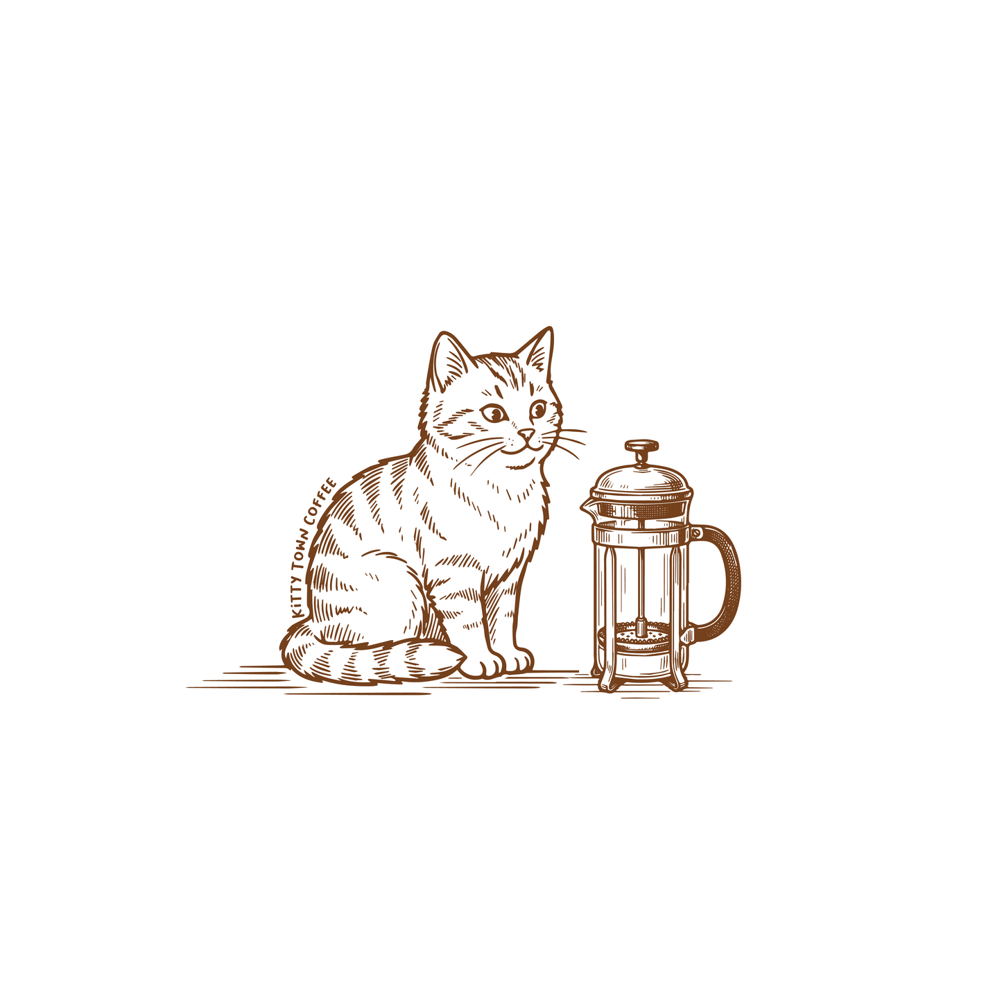 French Press Kitty Sticker