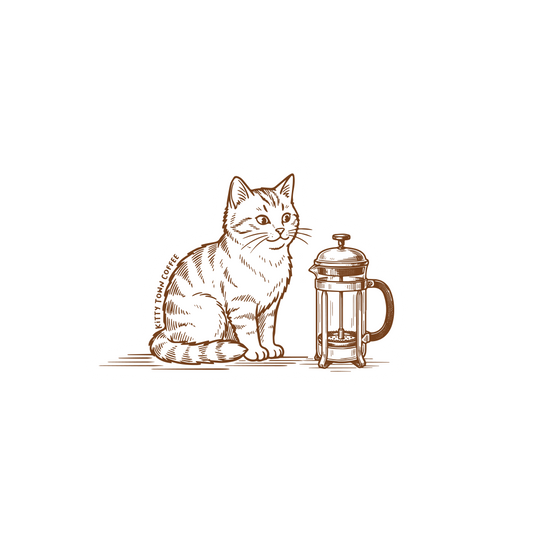 French Press Kitty Sticker