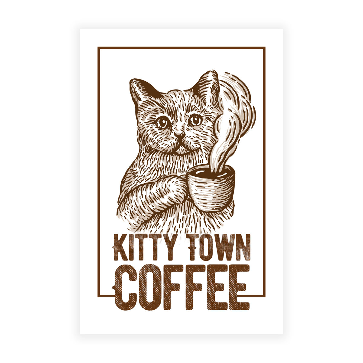 Kitty Town Rectangle Magnet