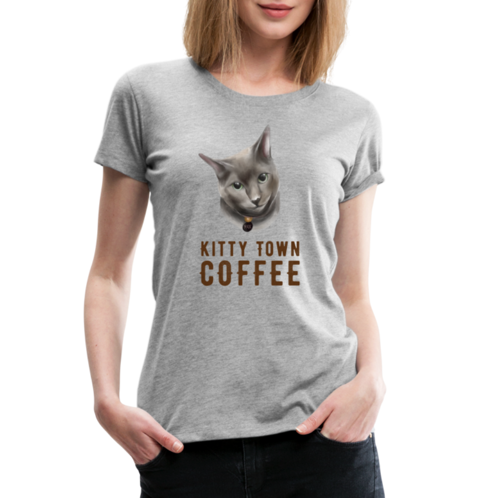 Max Kitty Town Coffee Shirt - heather gray