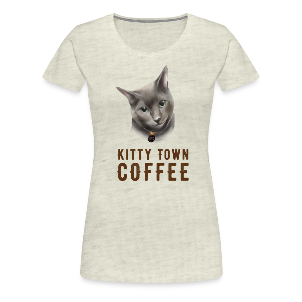 Max Kitty Town Coffee Shirt - heather oatmeal