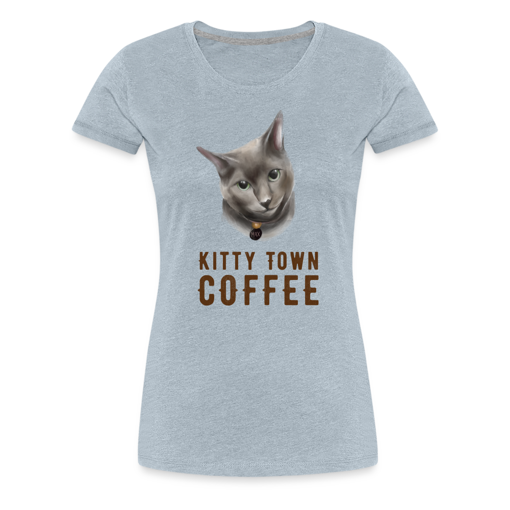Max Kitty Town Coffee Shirt - heather ice blue