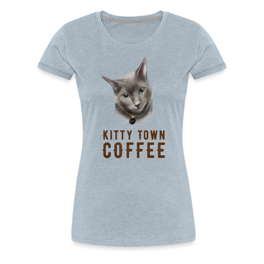Max Kitty Town Coffee Shirt - heather ice blue