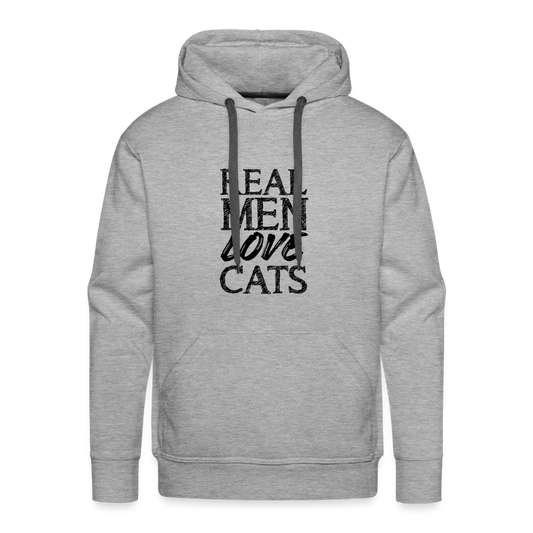 Real Men Love Cats Hoodie - heather grey