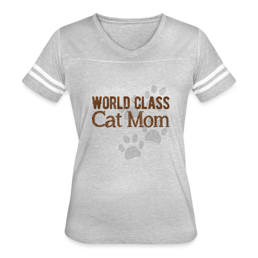 World Class Cat Mom Women's Shirt - heather gray/white