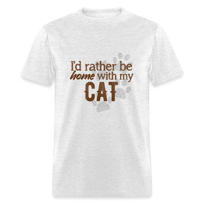 Home With My Cat T-Shirt - light heather gray