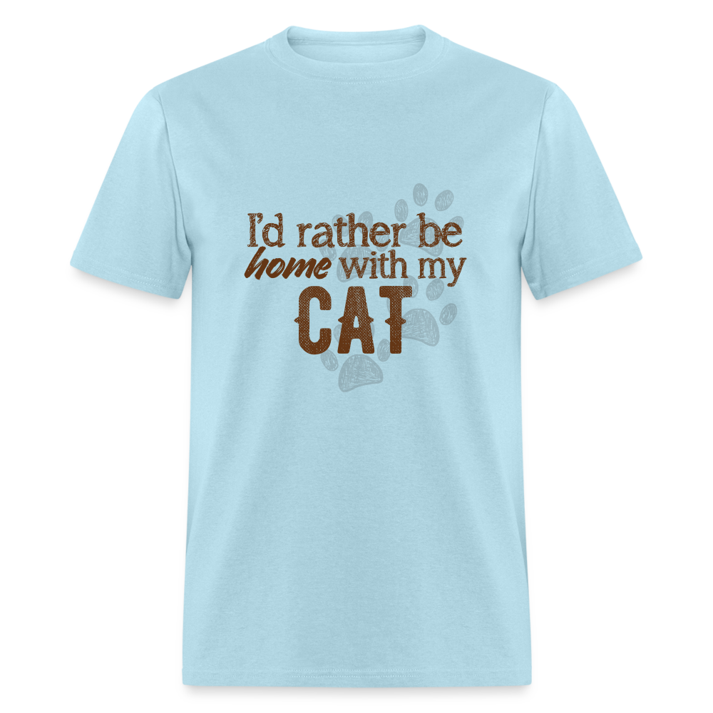 Home With My Cat T-Shirt - powder blue